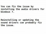 Fix No Sound Problem On Windows 7 Laptop or Desktop Computer
