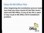 MS Office 2010 Installation Problem